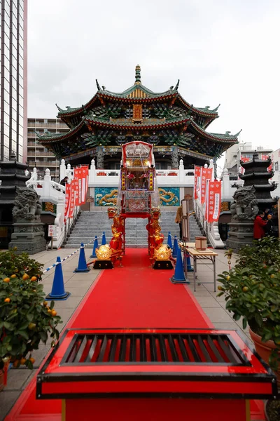Yokohama Japón Febrero 2022 Una Vista Del Templo Masobyo Chinatown — Foto de Stock
