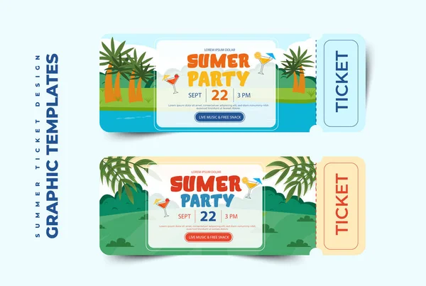 Summer Party Season Graphic Template Editable Simple Elegant Design — Stockový vektor