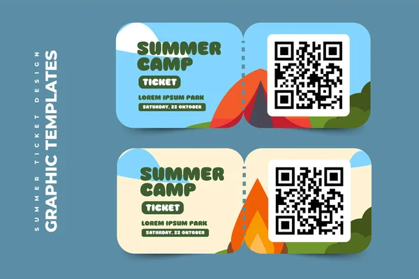 Summer Camp Season Graphic Template Easy Customize Simple Elegant Design — Stock vektor