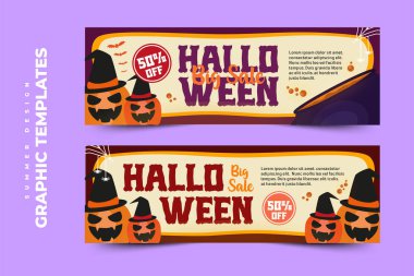 Cadılar Bayramı temalı grafik tasarım şablonu basit ve zarif tasarımı özelleştirmesi kolay