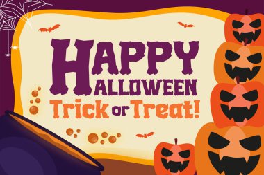 Cadılar Bayramı temalı grafik tasarım şablonu basit ve zarif tasarımı özelleştirmesi kolay