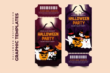 Cadılar Bayramı temalı grafik tasarım şablonu basit ve zarif tasarımı özelleştirmesi kolay