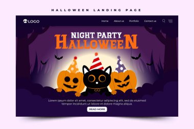 Cadılar Bayramı temalı grafik tasarım şablonu, basit ve zarif tasarımı özelleştirmesi kolay