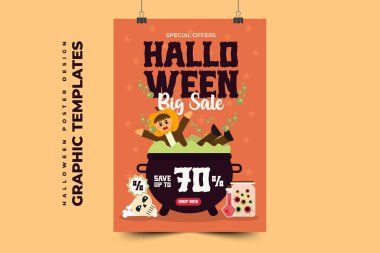 Cadılar Bayramı temalı grafik tasarım şablonu, basit ve zarif tasarımı özelleştirmesi kolay