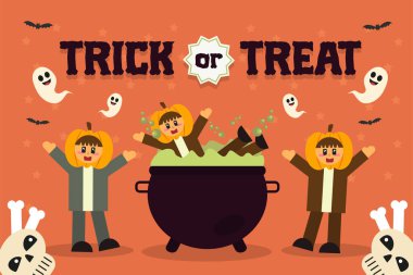 Cadılar Bayramı temalı grafik tasarım şablonu, basit ve zarif tasarımı özelleştirmesi kolay