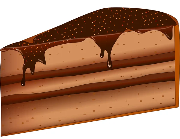 Stück Schokoladenkuchen — Stockvektor