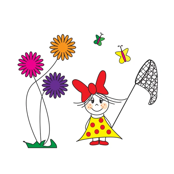 kelebekler yakalamak bir kız