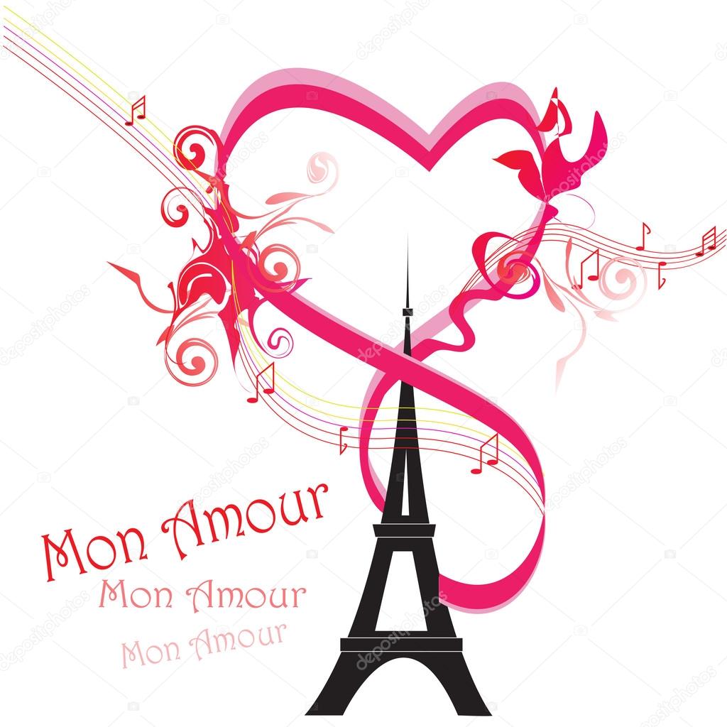 Paris card as symbol of love