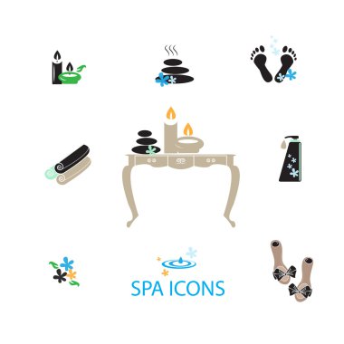 Spa icons set clipart