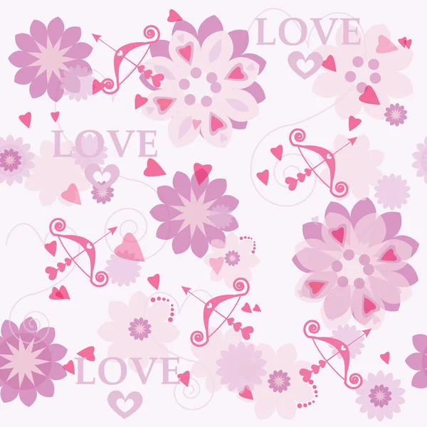 Motif romantique sans couture — Image vectorielle