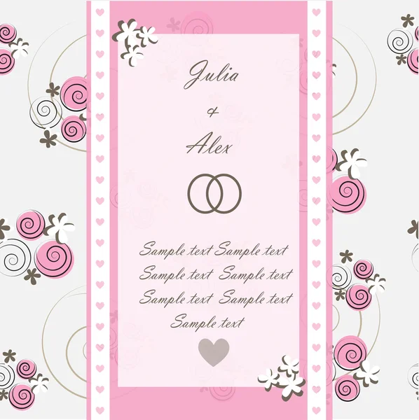 Çiçekli düğün davetiyesi.