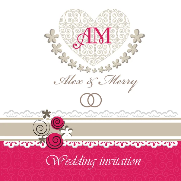 Çiçekli düğün davetiyesi..