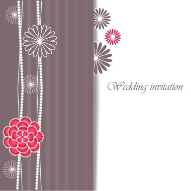 Çiçekli düğün davetiyesi..