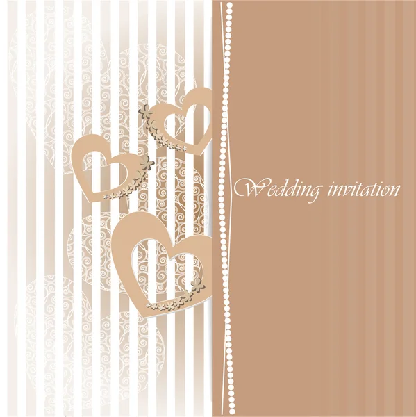 düğün davetiye kartı ile dekoratif Kalpler.