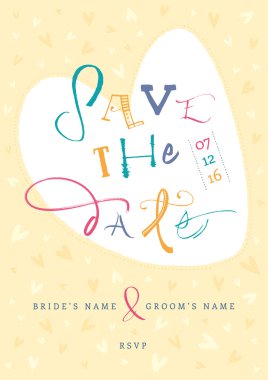 Hand-written Save the Date clipart