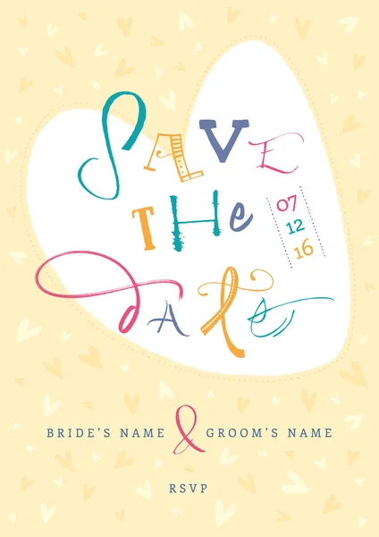 Hand-written Save the Date — Stock Vector