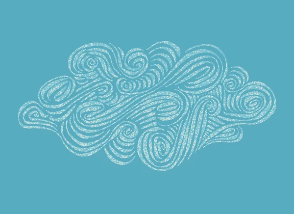 Ornamento dibujado a mano Nube ilustración — Vector de stock