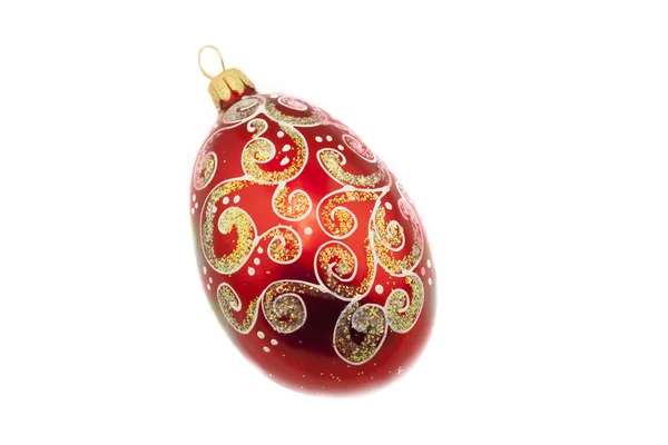 Rode Kerstmis bal met kleurrijke ontwerpen — Stockfoto