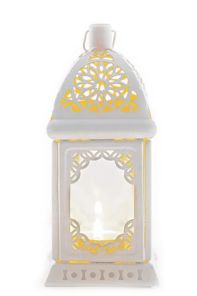 White decorative lantern in the old style — Stock Photo, Image