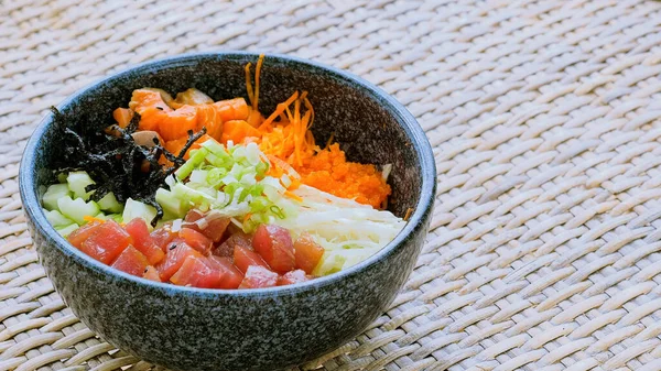 Dieta Baja Carbohidratos Dieta Cetogénica Almuerzo Pescado Verduras Frescas Tazón — Foto de Stock