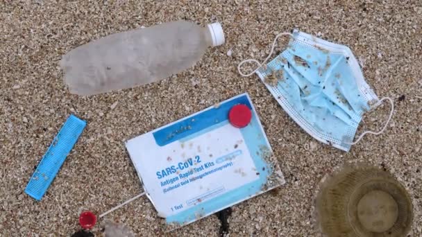 Plastik Antijen Hızlı Test Kiti Diğer Çöplerle Yeniden Kullanılabilir Yüz — Stok video