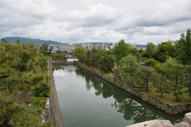 The moat encircled Nij Castle.  Kyoto Japan  