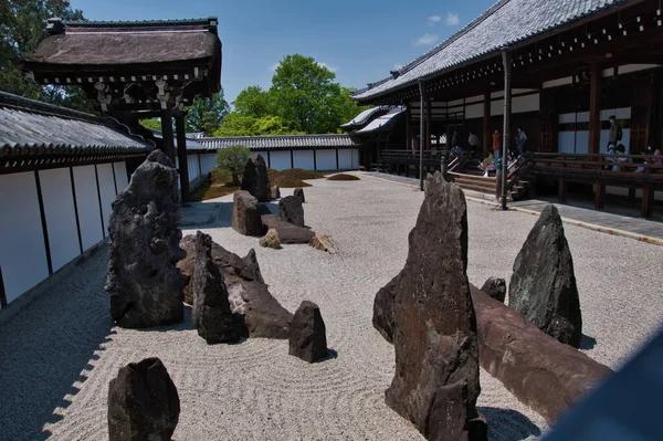 Jardim Seco Japonês Dentro Templo Tofuku Quioto Japão — Fotografia de Stock