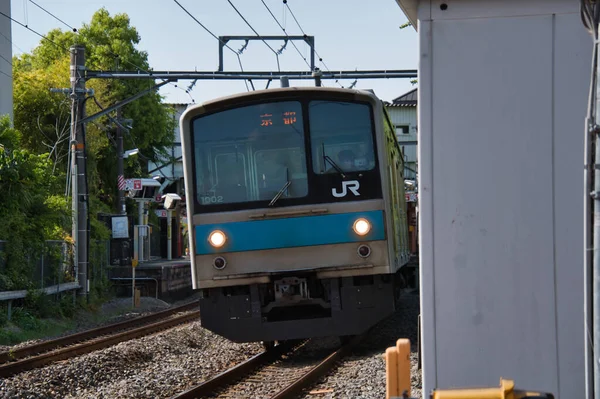 Nara Hattı Treni Istasyondan Geçiyor Kyoto Japonya — Stok fotoğraf