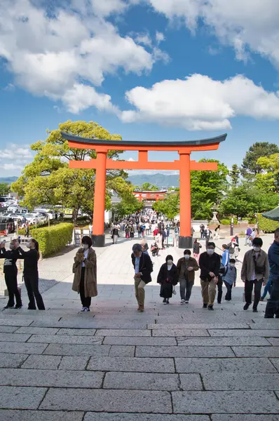 Portão Santuário Aproximação Dentro Santuário Fushimi Inari Quioto Japão — Fotografia de Stock