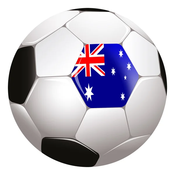 Soccerball with Australian flag — Stock Photo, Image