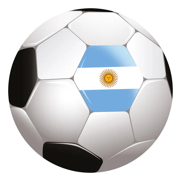 Fútbol con bandera argentina — Foto de Stock