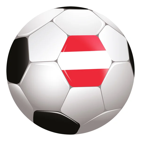 Soccerball with Austrian flag — Stock Photo, Image