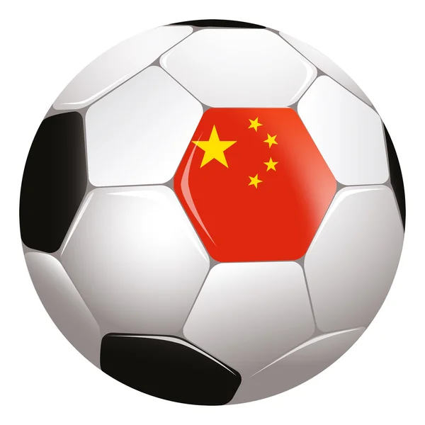 Soccerball με κινεζική σημαία — Φωτογραφία Αρχείου