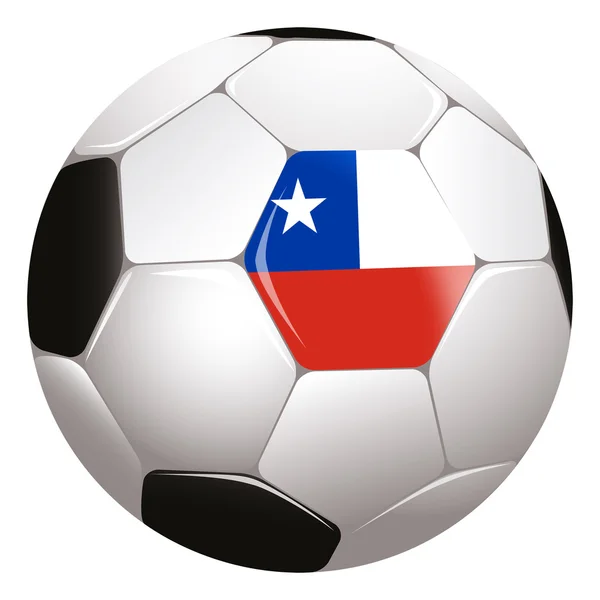 Fútbol con bandera de Chile — Foto de Stock