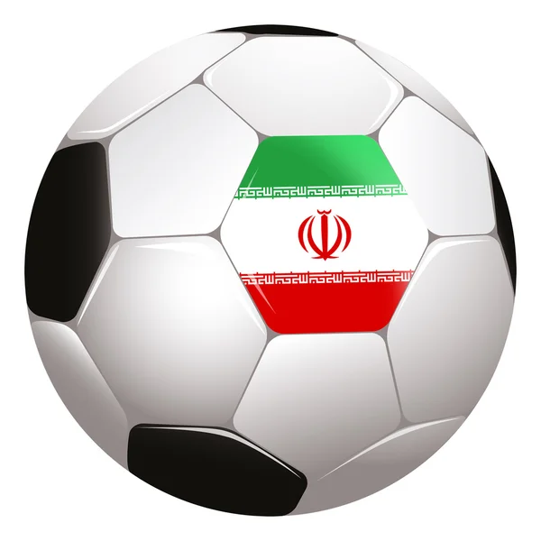 Fútbol con bandera iraní — Foto de Stock