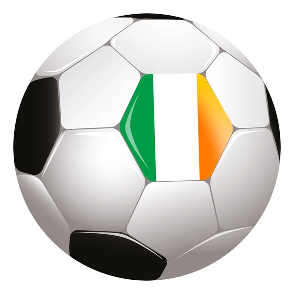 Soccerball med irländska flaggan — Stockfoto
