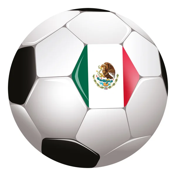 Fútbol con bandera mexicana — Foto de Stock