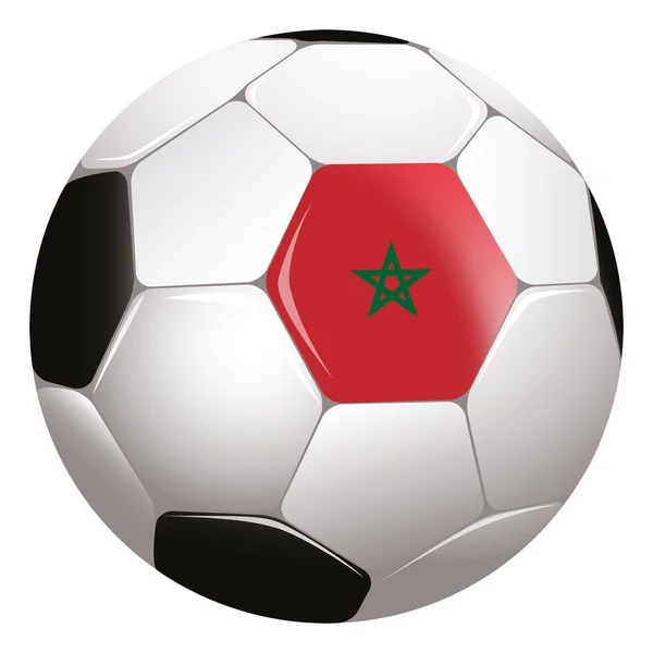 Calcio con bandiera marocchina — Foto Stock