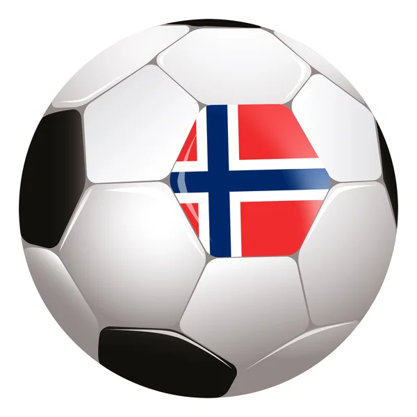 Soccerball med Norska flaggan — Stockfoto