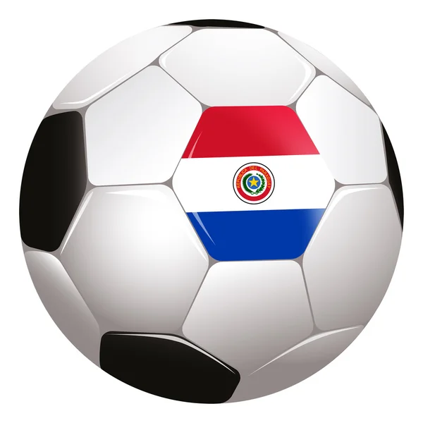 Futebol com bandeira do Paraguai — Fotografia de Stock