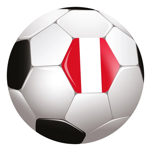 Soccerball with Peru flag — Stock Photo, Image