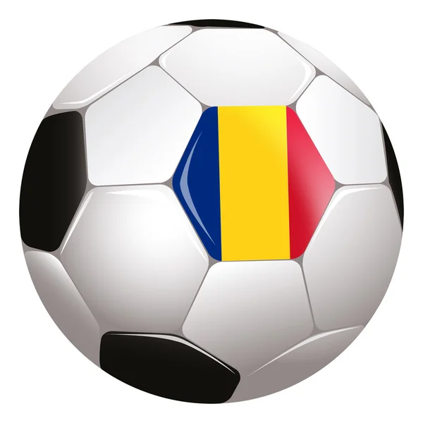 Soccerball med rumänska flagga — Stockfoto