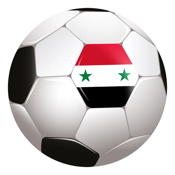 Soccerball med Syriens flagga — Stockfoto