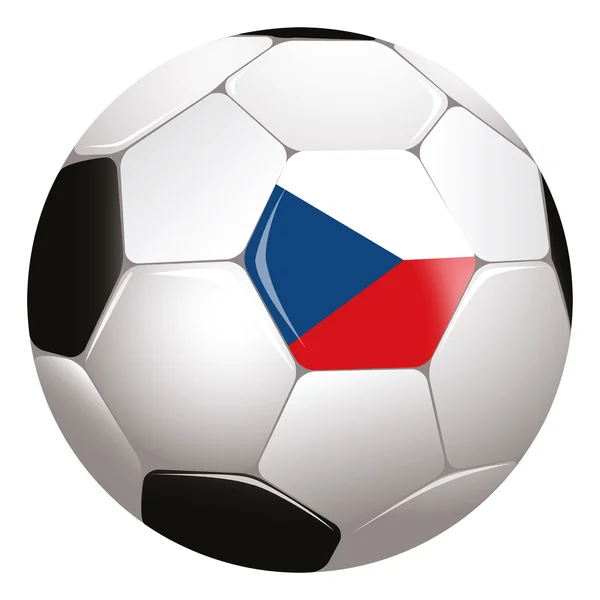 Soccerball avec drapeau tchèque — Photo