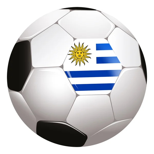 Fußball mit uruguayischer Flagge — Stockfoto