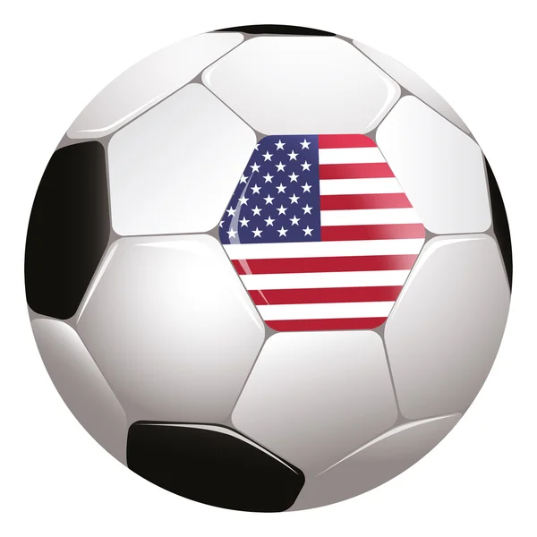 Soccerball avec drapeau américain — Photo