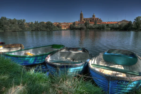 Pohled na salamanca od řeky — Stock fotografie