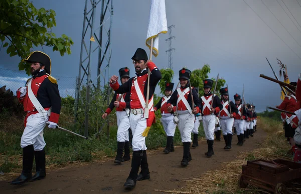 Марш французских войск — стоковое фото
