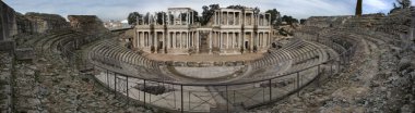 Panoramic view of the roman theatre clipart