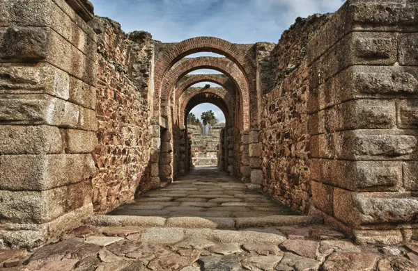 Main entrance of Amphitheatre of Merida — Stock Photo, Image